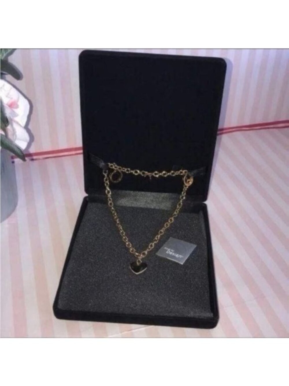 NWT Steel by Design Stainless Steel Rolo Heart Necklace & Gold Hoop Set